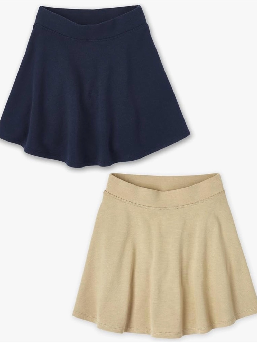 Girls uniform Jersey Skort 2 pack — Navy & Khaki